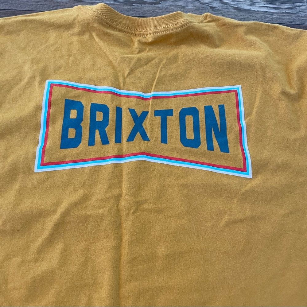 Brixton mustard yellow street skate T-shirt L